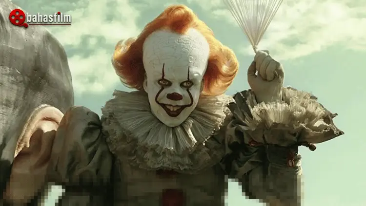 Ilustrasi konsep supercut film IT karya Andy Muschietsi, menggambarkan penggabungan adegan masa kecil dan dewasa Losers' Club dengan visual Pennywise.