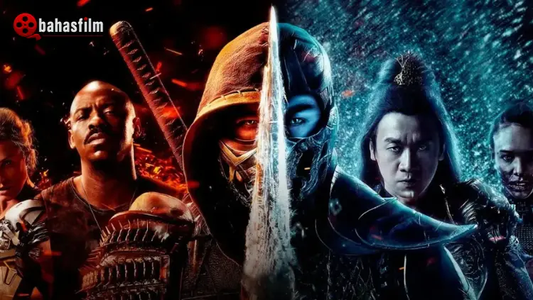 Poster resmi film Mortal Kombat 2 2026 menampilkan Cole Young dan Johnny Cage bersiap bertarung.